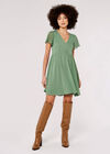 Skater Mini Dress, Green, large