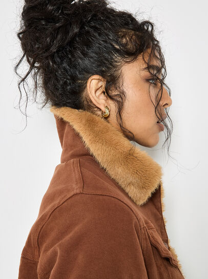 Faux Fur Lined Denim Jacket
