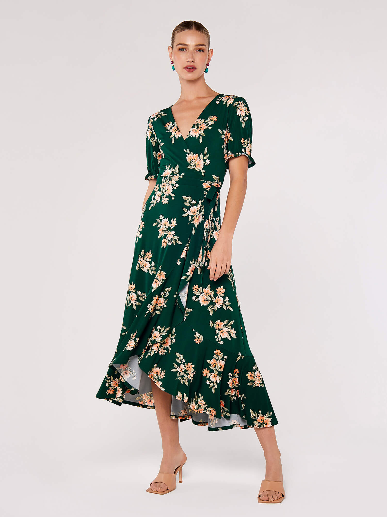 Floral shop wrap dress