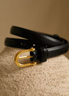 Thin Buckled Belt, Black, large