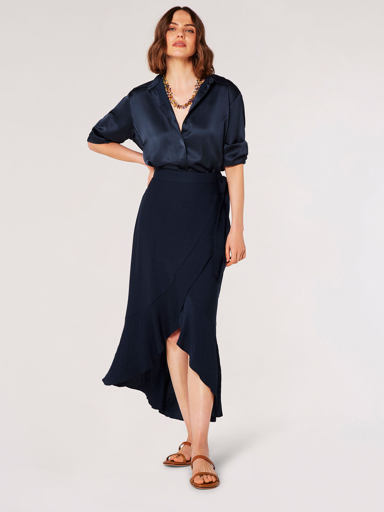 Flowy skirt shirt dress top