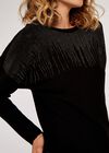 Stud Detail Batwing Jumper, Black, large