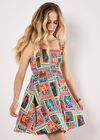 Postcard Floral Print Mini Dress, White, large
