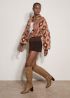 Soft Boho Geo Fringe Cardigan, Brown, large