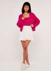 Chunky Knit Cardigan, Fuchsia, large