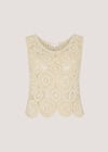 Crochet Circles Cotton Crop Top, Stone, large