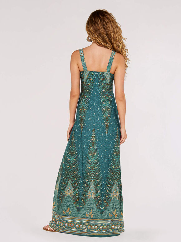 Paisley Ornament Maxi Dress, Teal, large