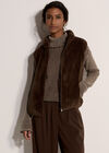 Fleece Zip-Through Gilet, Brown, large