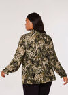 Curve Meadow Textured Tiered Top , Khaki, large