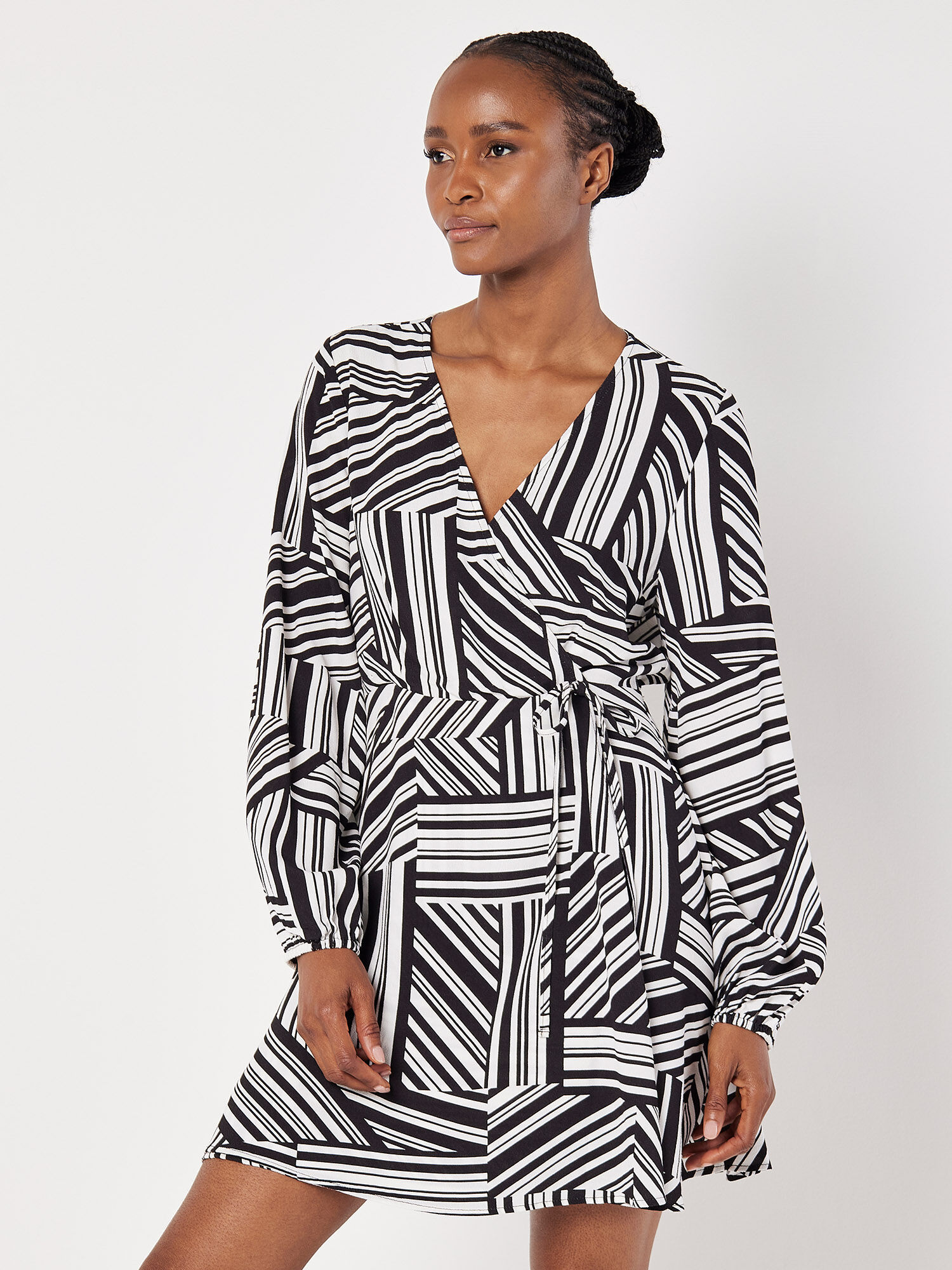 Robe portefeuille rayée hot sale