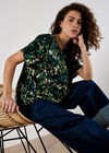 Abstract Brushstroke Woven Top, Green, large