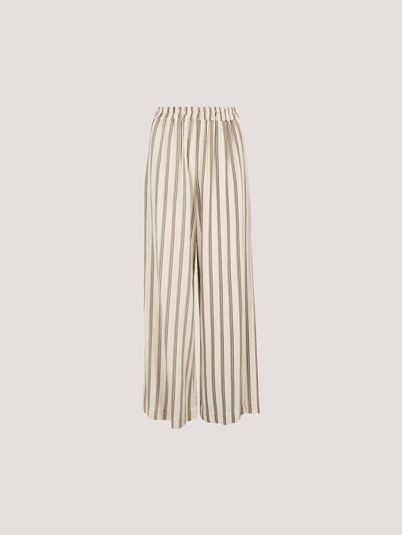 Stripe Wide Leg Trousers, Stone, large