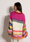 Multicoloured Wave Chunky Jumper, Assorted, large