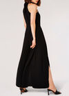 Halter Neck Split Leg Jumpsuit, Black, large