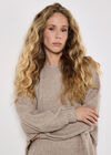 Honeycomb Knit Jumper Mini Dress, Stone, large