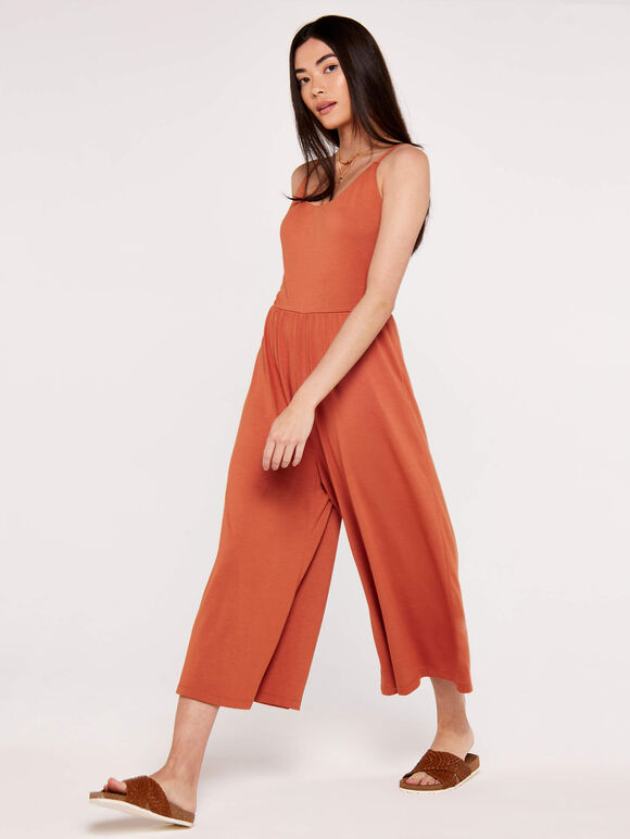 Strappy Culotte Jumpsuit, Rust, large