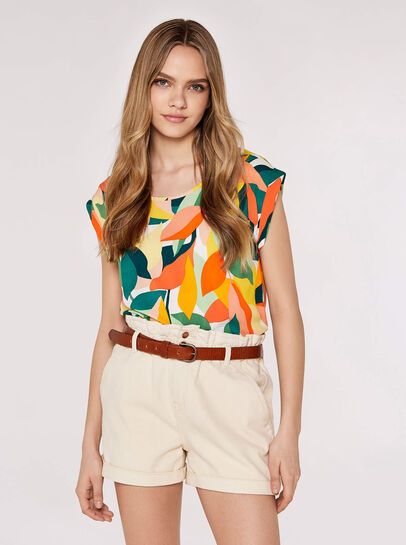 Colour Block Leaf Top