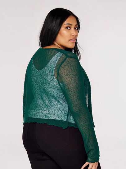 Curve Popcorn Knit Shrug