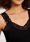 Stretch Lace Cami Top, Black, large