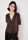 Ditsy Floral Blouse, Orange, large