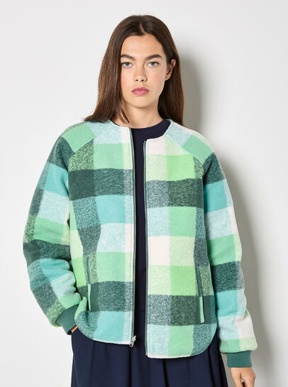 Reversible Check Fleece Quilted Jacket