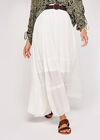 Slub Shimmer Maxi Skirt, White, large