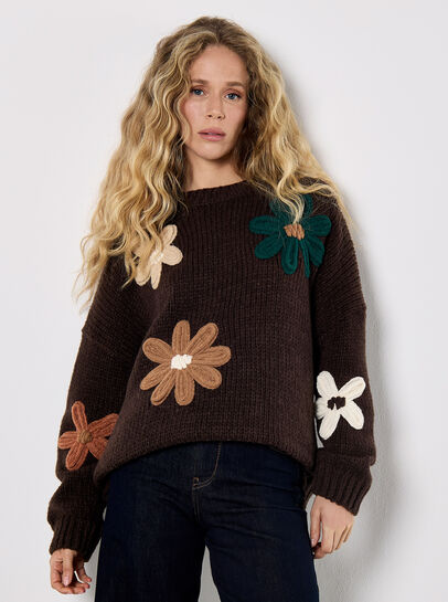 Embroidered Flower Jumper