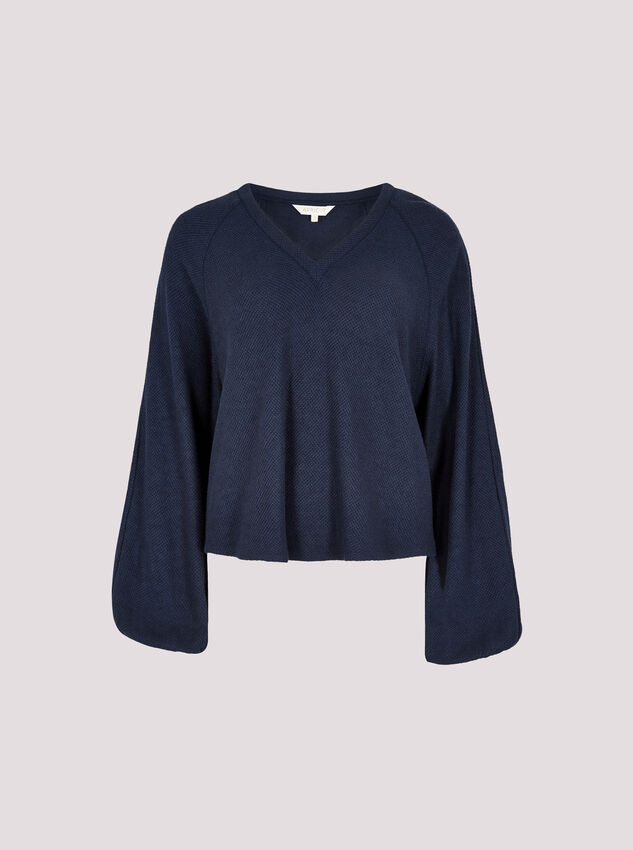 Soft Textured Top, Navy, large