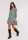 Geometric Print Mini Dress, Green, large