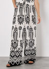 Floral Border Trousers, Stone, large