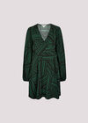 Mixed Stripes Mini Wrap Dress, Green, large
