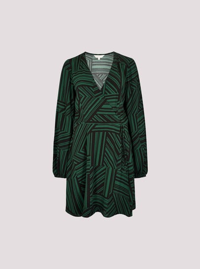 Mixed Stripes Mini Wrap Dress