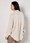 Oversized Waffle Knit Shirt, Stone, large