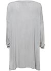 Grey Basic Dip Hem Tunic Top, Grey, large