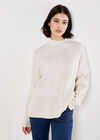 Rhinestone Embellished Fine Knit Jumper, Cream, large