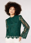 Scallop Lace Top, Green, large