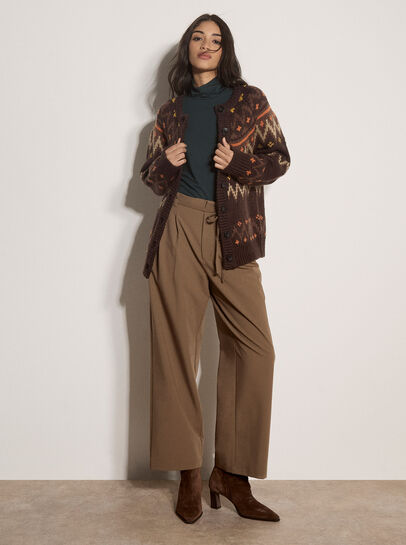 Fair Isle Chunky Knit Cardigan