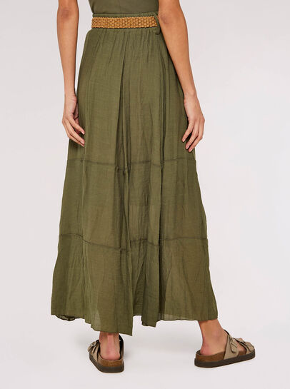 Slub Shimmer Maxi Skirt