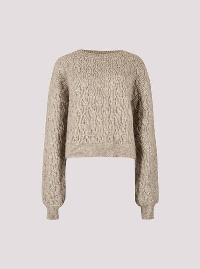 Flecked Braid Cable Knit Jumper
