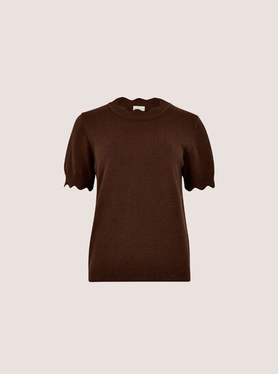 Scallop Knitted T-Shirt