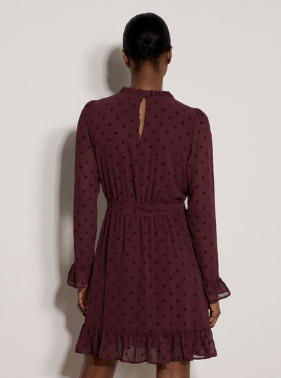Flocked Star Crepe Mini Dress