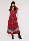 Sarasa Floral Midaxi Dress, Red, large