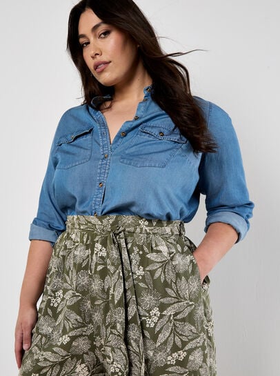 Batik Leaf Culotte Trousers