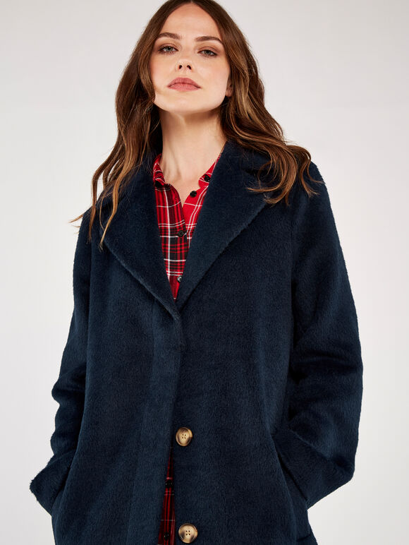Boyfriend Coat, Navy, large