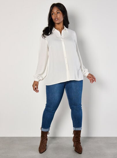 Curve Chevron Textured Shirt