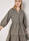 Heritage Check Ruffle Hem Mini Dress, Grey, large