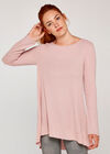 Waffle Knit Top, Pink, large