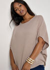 Curve Waffle Knit Top, Stone, large