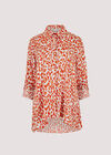 Cheetah High Low Shirt, Coral, large
