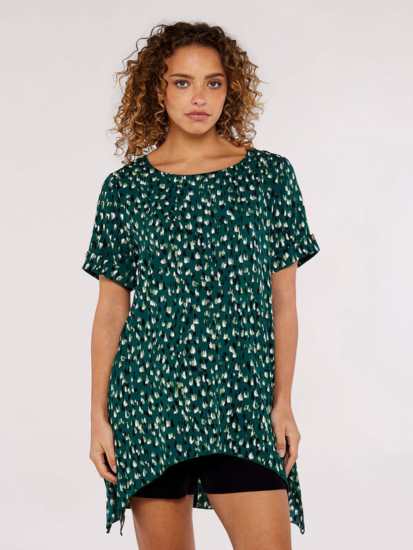 Brushstroke Tunic Top, Green, large